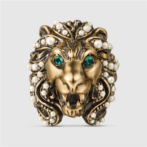 gucci ring silver 4 lion|Gucci lion head necklace.